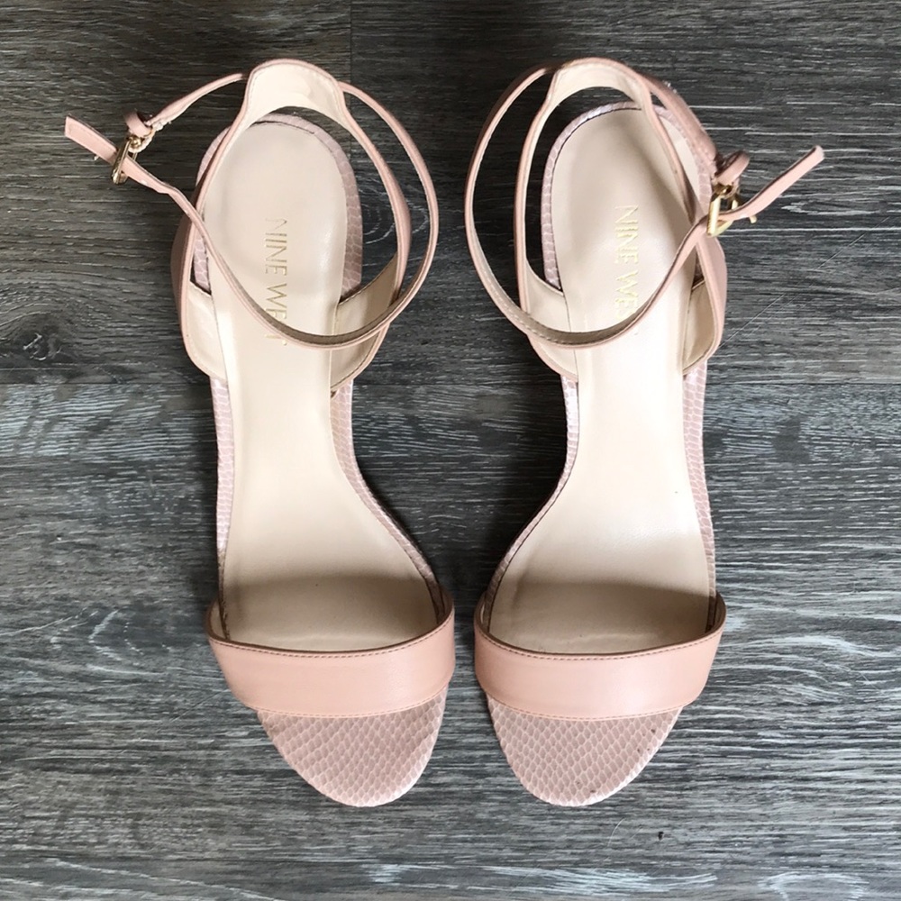 Nine West pink/nude ankle strap heel